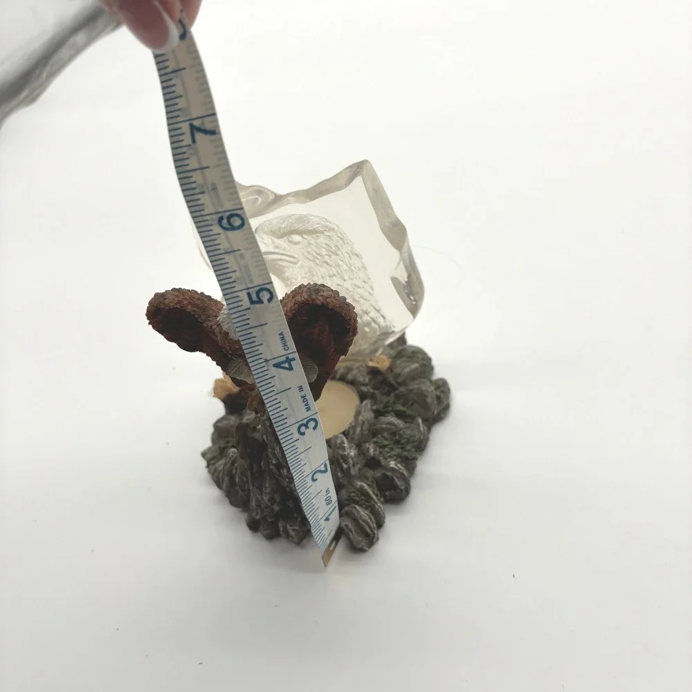 Resin Eagle Candle Holder with‎ Tealight and Clear Ice Effect